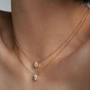 Fashionable Double Necklace Set with Zircon Water Drop. New!